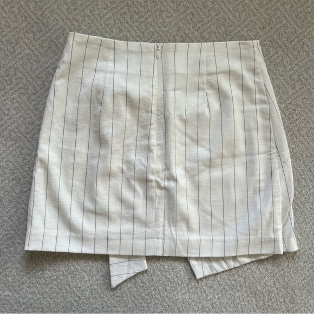 Rachel Zoe Wrap Side Tie Mini Skirt in Pinstripe
